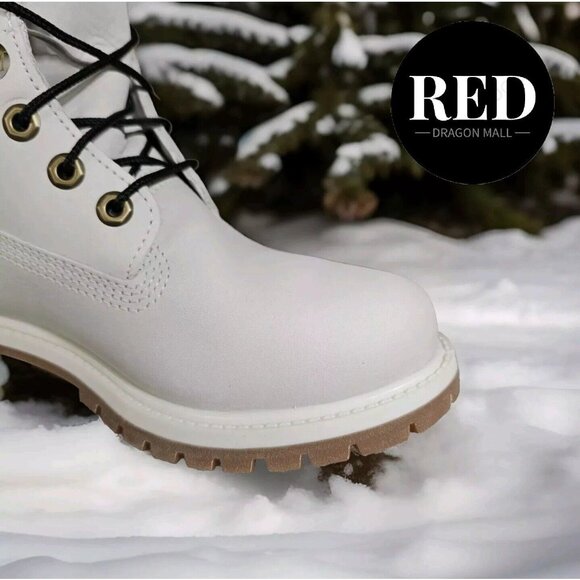 Timberland Premium 6" Light Grey Waterproof Ankle Boots Shoes - Women's Size 7 - Picture 10 of 16